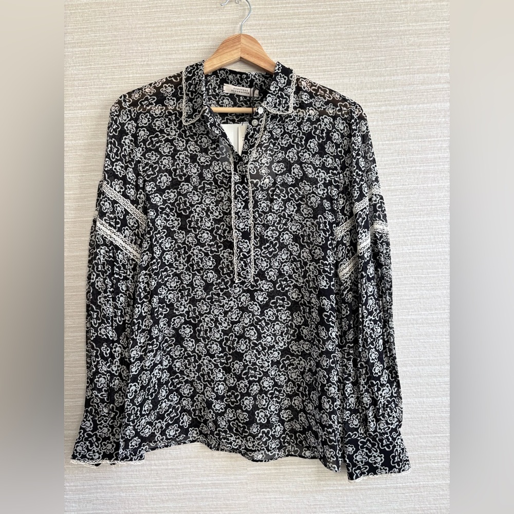 Dorothee Schumacher NWT Floral Transparencies Long Sleeve Top Size 0 (XXS)